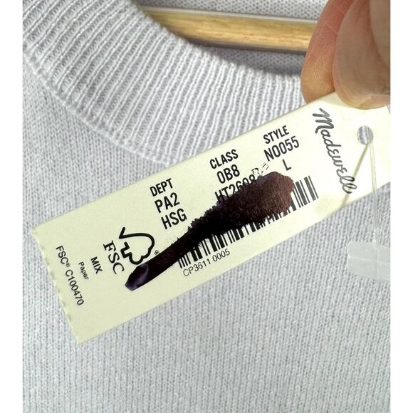 Madewell (Re)sponsible Cashmere Crewneck Sweater Vest hthr sky grey sz L - Picture 4 of 7